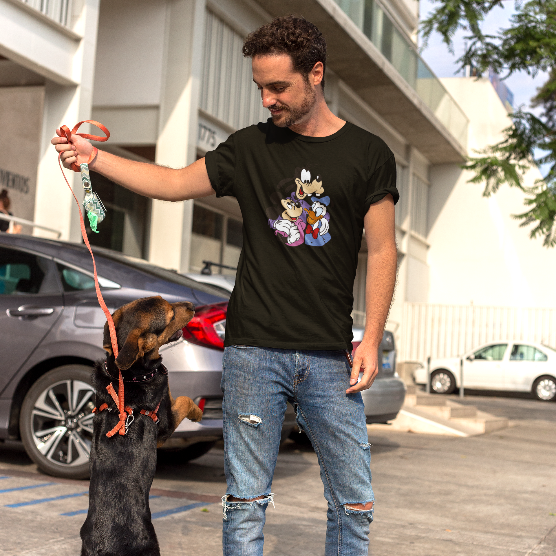Dog with friends