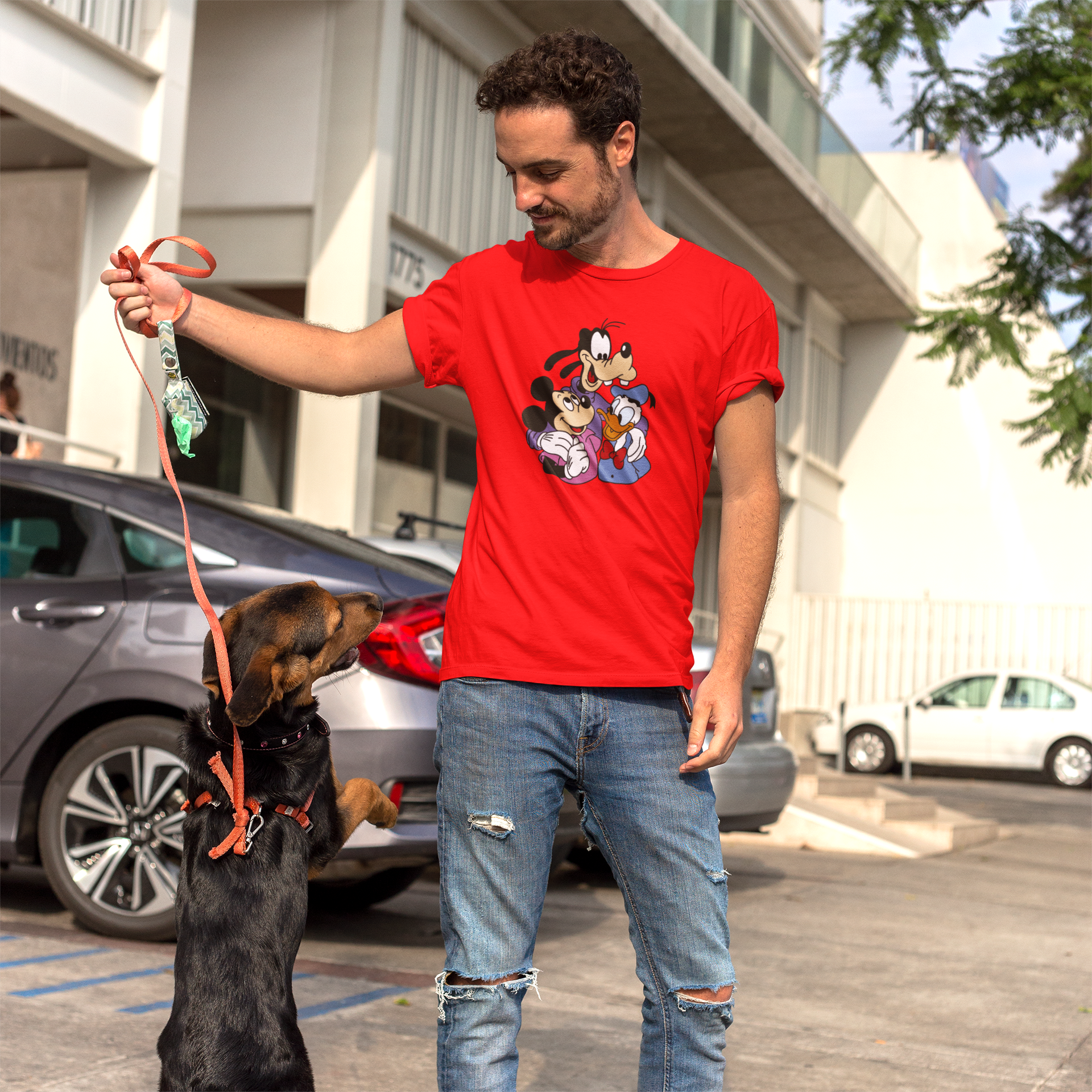 Dog with friends