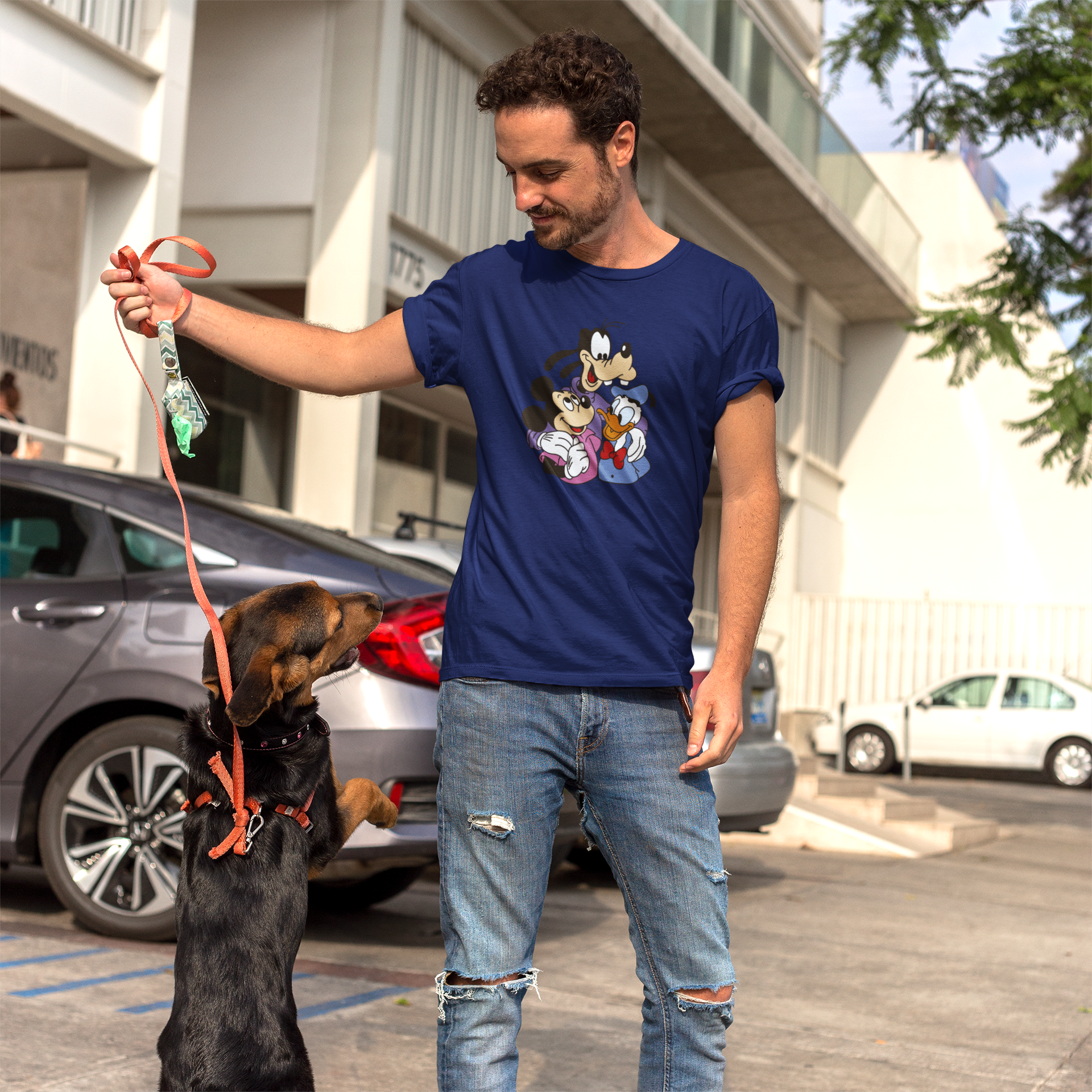 Dog with friends