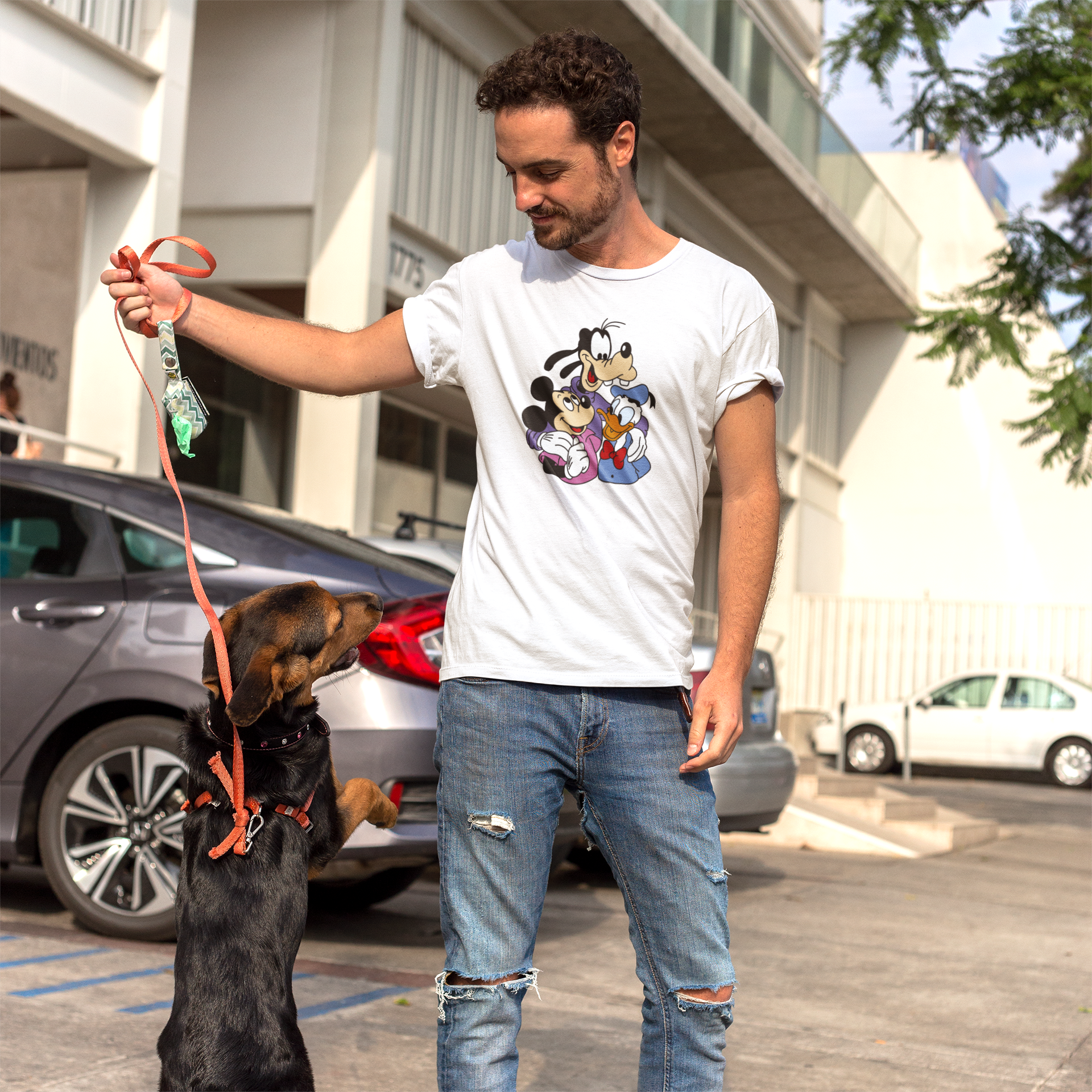 Dog with friends