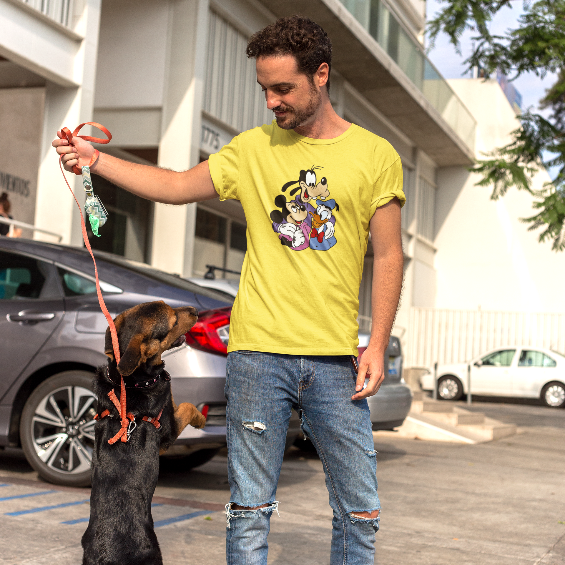 Dog with friends
